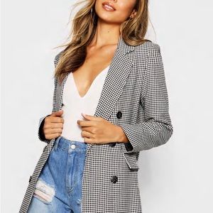 DOGTOOTH DOUBLE BREASTED BLAZER